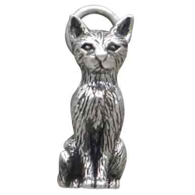 Sterling Silver 3D Cat Pendant