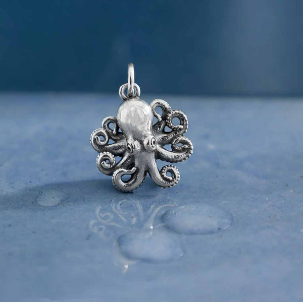 Sterling Silver Baby Octopus Charm
