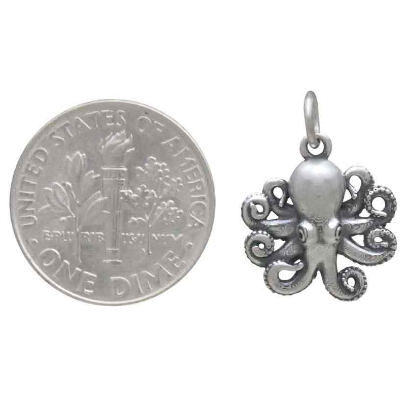 Sterling Silver Baby Octopus Charm