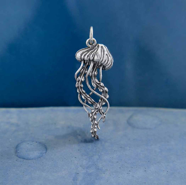 Sterling Silver Detailed Jellyfish Pendant