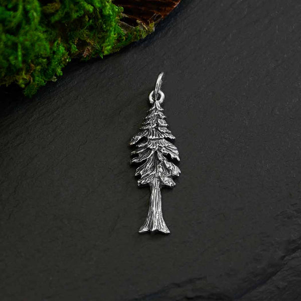 Sterling Silver Dimensional Pine Tree Pendant
