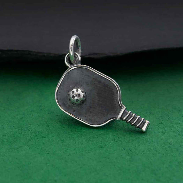 Sterling Silver Pickleball Paddle and Ball Charm