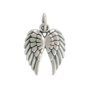 Medium Textured Double Wing Charm - Poppies Beads n' More