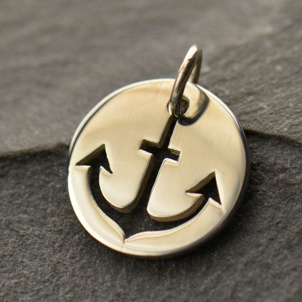Sterling Silver Cutout Anchor Disk - Poppies Beads n' More