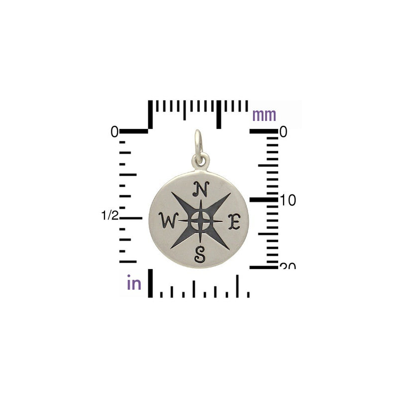 Large Compass Charm - Poppies Beads n' More
