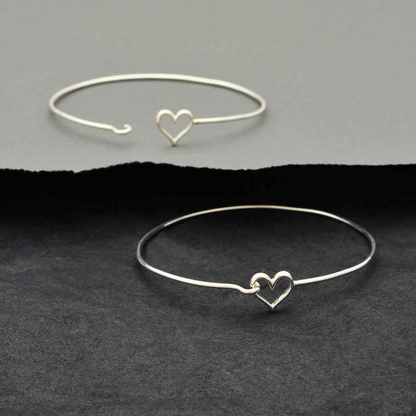 Heart Hook and Eye Bangle - Poppies Beads n' More