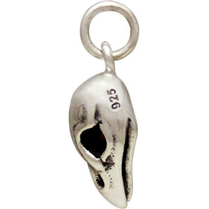 Sterling Silver Sparrow Bird Skull Charm - Poppies Beads n' More