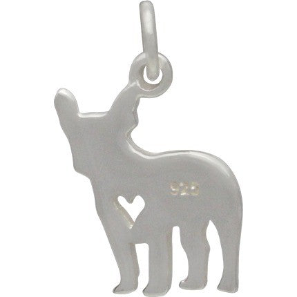 Sterling Silver Silhouetted French Bulldog Charm - Poppies Beads n' More
