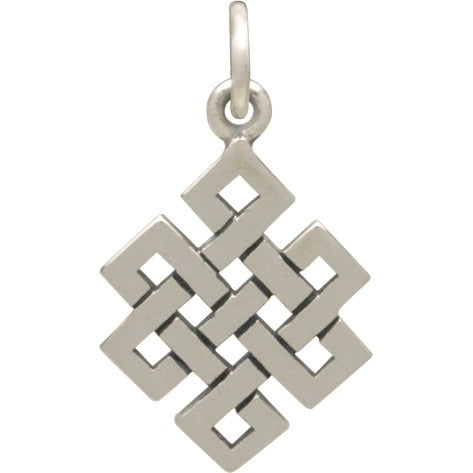 Sterling Silver Endless Buddhist Knot Charm - Poppies Beads n' More