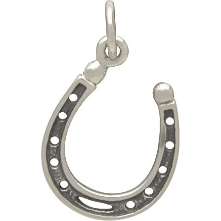 Sterling Silver Realistic Lucky Horseshoe Charm - Poppies Beads n' More