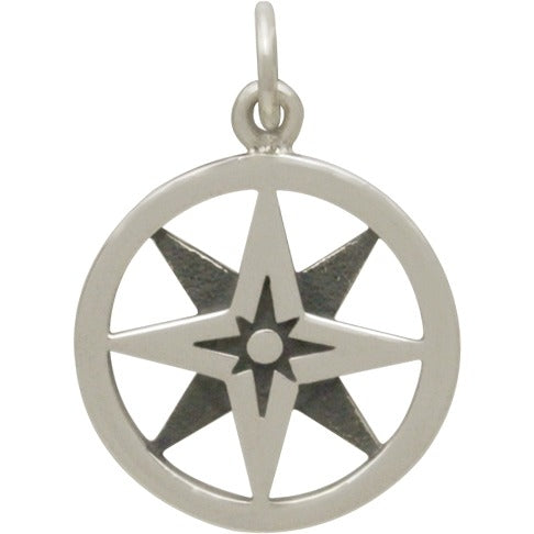 North Star Compass Charm - Poppies Beads n' More