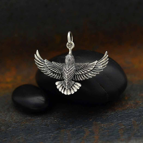 Sterling Silver Soaring Bird Charm - Poppies Beads n' More