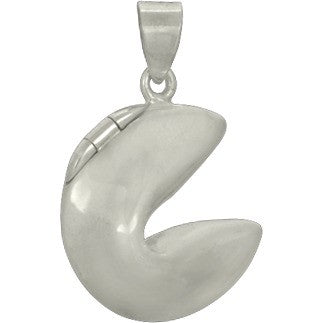 Sterling Silver Fortune Cookie Pendant - Poppies Beads n' More