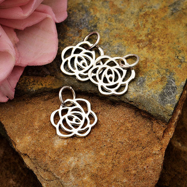 Art Deco Rose Charm - Poppies Beads n' More