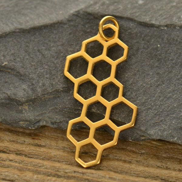 Honeycomb Charm - Poppies Beads n' More