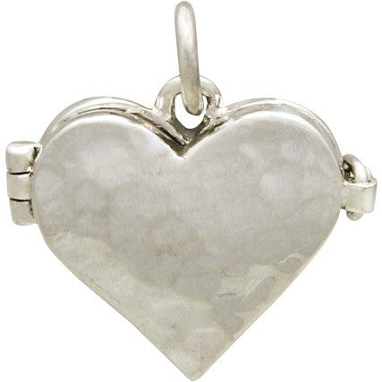 Heart Locket with Hammer Finish - Poppies Beads n' More