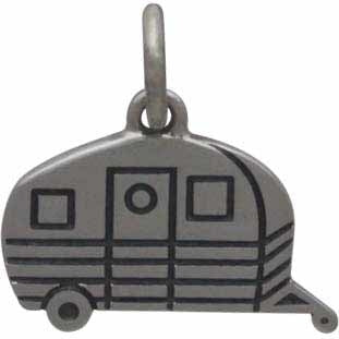 Sterling Silver Camping Trailer Charm - Poppies Beads n' More