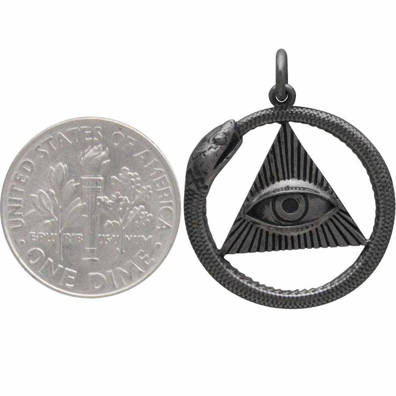 All Seeing Eye and Ouroboros Pendant - Poppies Beads n' More