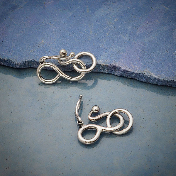 Sterling Silver Hook and Eye Clasp with Safety Catch