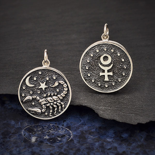 Sterling Silver Astrology Scorpio Pendant - Poppies Beads n' More