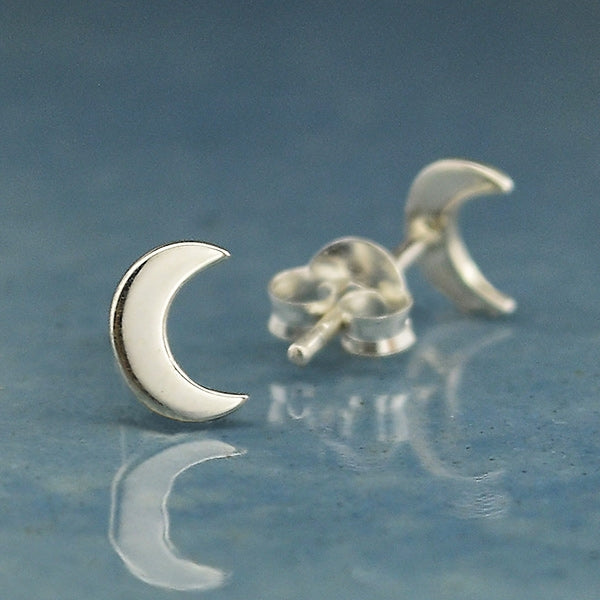 Crescent Moon Post Earrings - Poppies Beads n' More