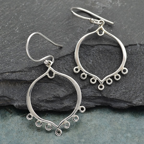 Sterling Silver Earring Hook with Silver Dot