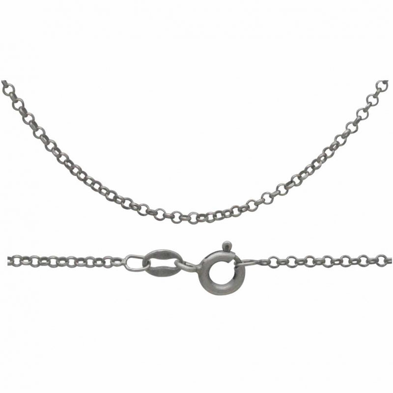 Silver Chain - 18 in. Delicate Round Faceted Cable Chain - Poppies Beads n' More