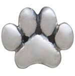 Sterling Silver Puffy Paw Print Solderable Charm - Poppies Beads n' More
