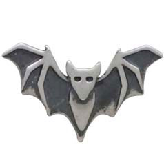 Sterling Silver Layered Bat Solderable Charm - Poppies Beads n' More