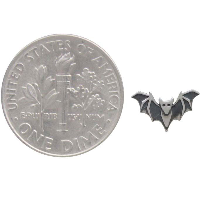 Sterling Silver Layered Bat Solderable Charm - Poppies Beads n' More