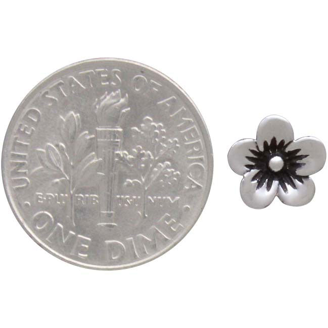 Sterling Silver Large Cherry Blossom Solderable Charm - Poppies Beads n' More