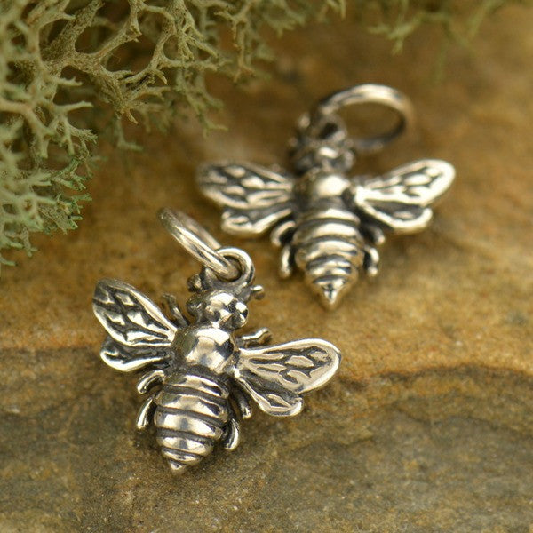 Sterling Silver Honeybee Charm - Poppies Beads n' More