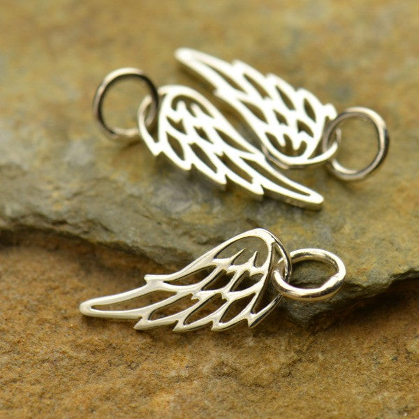 Sterling Silver Angel or Bird Wing Pendant - Poppies Beads n' More