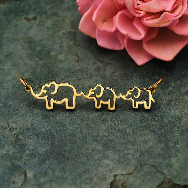 Mama and Two Baby Elephant Festoon - Poppies Beads n' More