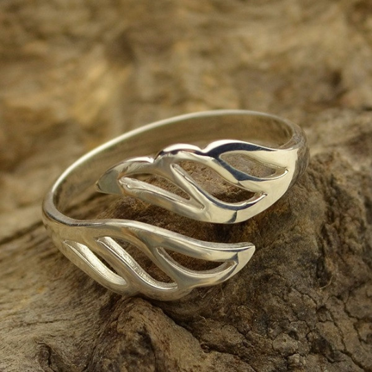 Adjustable Sterling Silver Wing Ring - Poppies Beads n' More