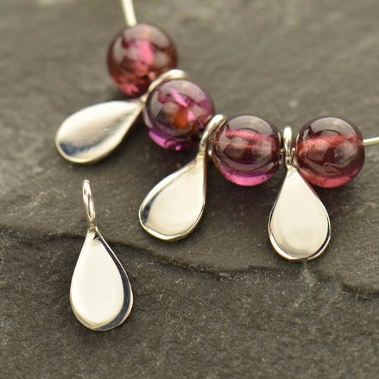 Sterling Silver Tiny Teardrop Dangle - Poppies Beads n' More