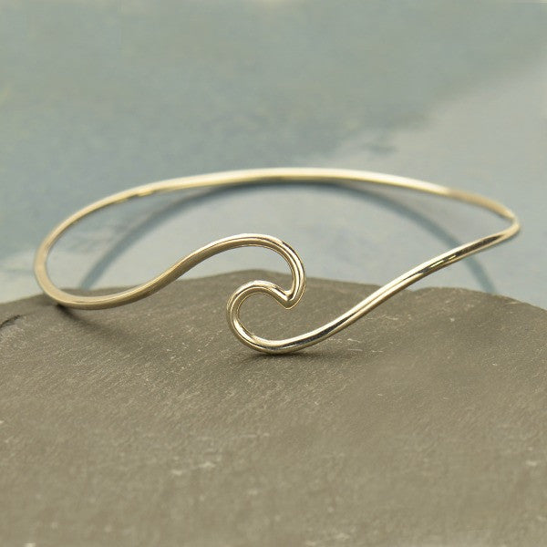 Sterling Silver Wave Bracelet - Beach Jewelry - Poppies Beads n' More