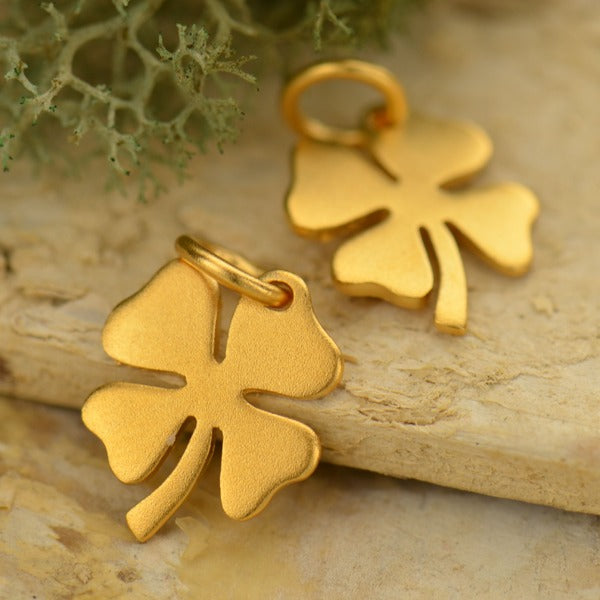 Four Leaf Lucky Clover Charm, - Poppies Beads n' More