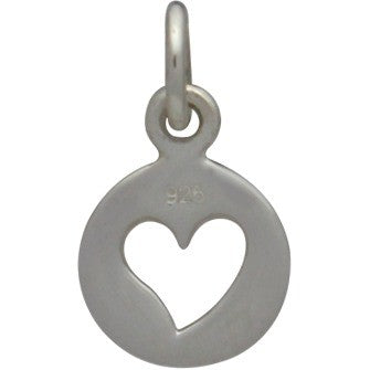Tiny Disk with Heart Cutout Charm