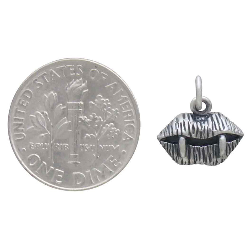 Vampire Fangs Sterling Silver Charm