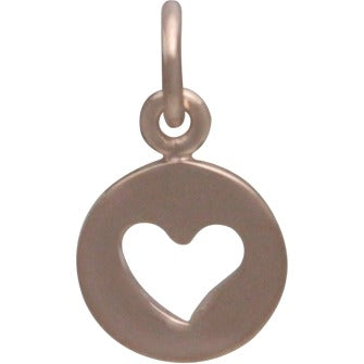 Tiny Disk with Heart Cutout Charm