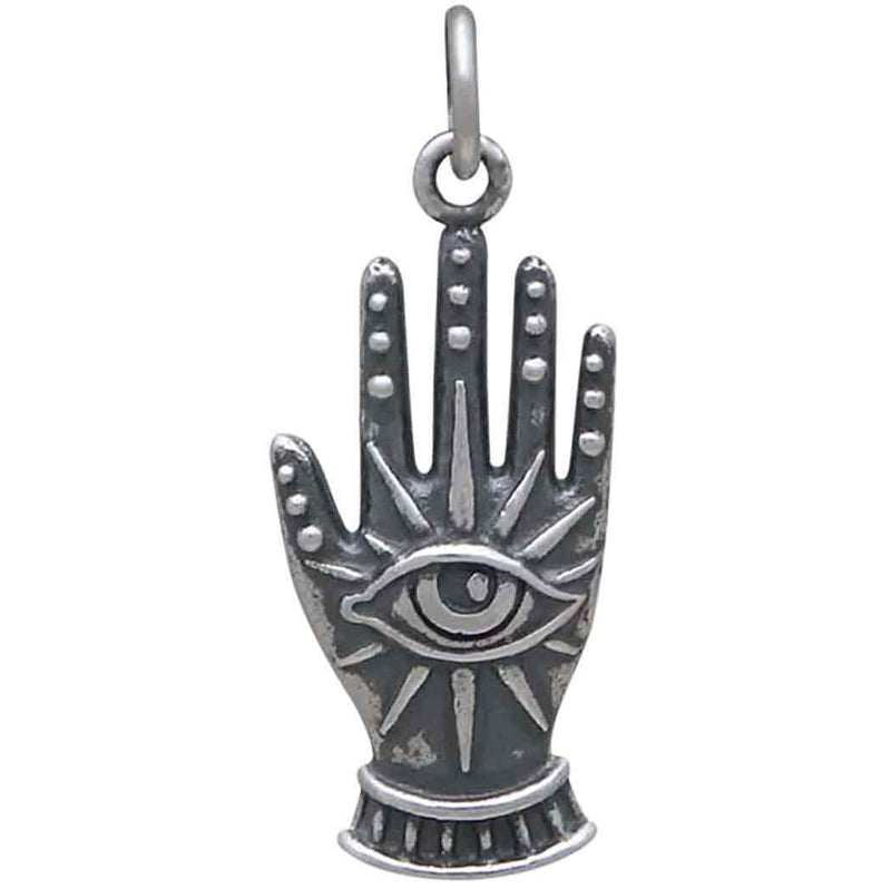 Hand Charm with Eye Sterling Silver