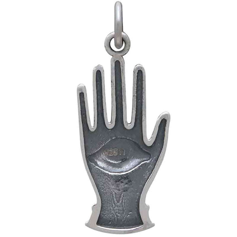 Hand Charm with Eye Sterling Silver
