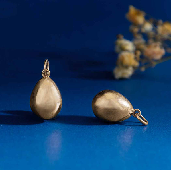 Bronze Golden Egg Charm - Poppies Beads N' More