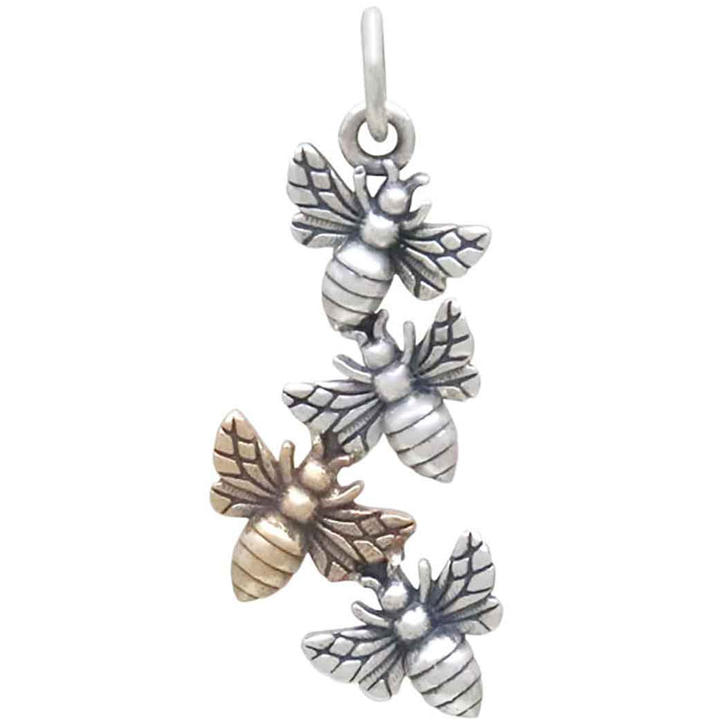 Mixed Metal Bee Cluster Charm