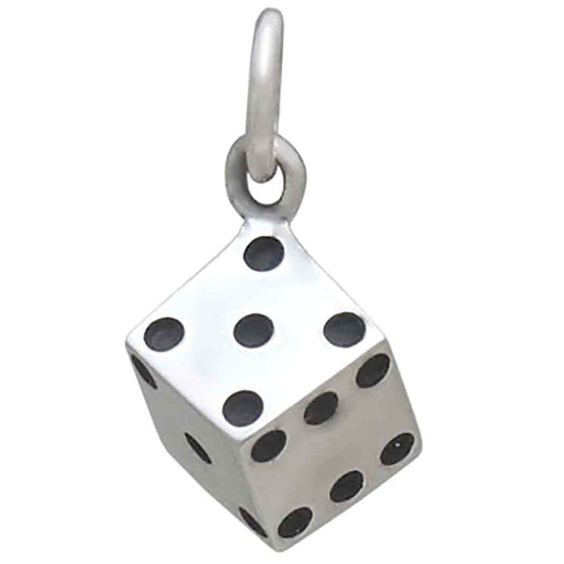 Sterling Silver 3D Dice Charm