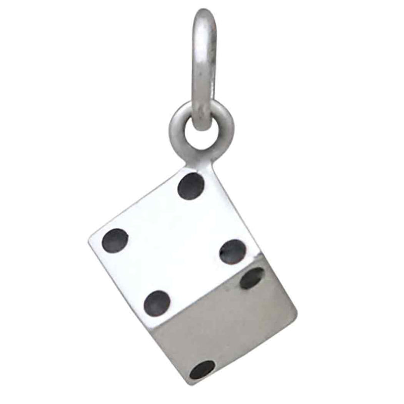 Sterling Silver 3D Dice Charm