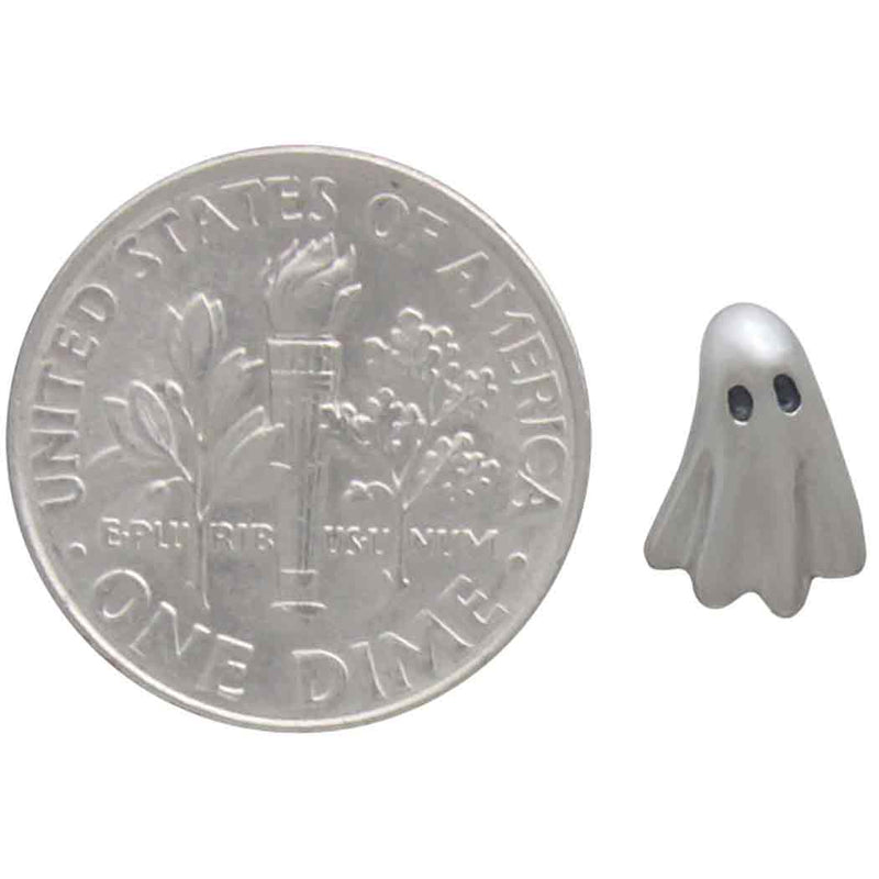 Sterling Silver 3D Ghost Post Earrings