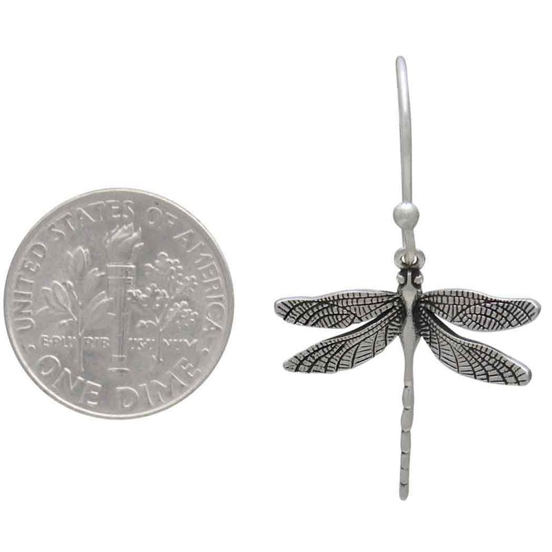 Sterling Silver Dragonfly Dangle Earrings