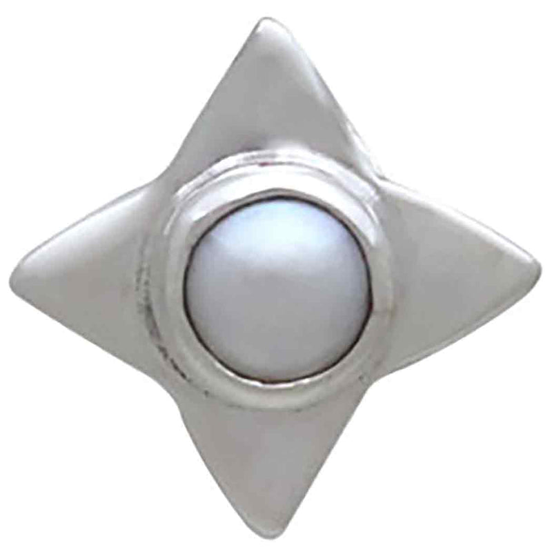 Sterling Silver North Star Post Earrings with Pearls
